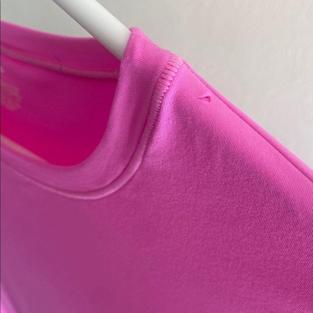 SKIMS Fits Everybody Long Sleeve Crew Neck Maxi Dress, Neon Orchid Pink, Size L - Picture 13 of 14